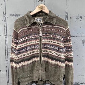 Vintage heirloom collectibles Nordic Zip-Up Sweater